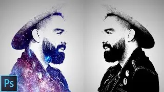 How to add galaxy effect in Photoshop | Galaxy logo design from face - Photoshop Tutorial