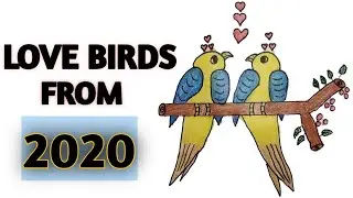 How to draw love birds from number 2020?easy drawing. how to draw? #drawing #crazyarts0 #shorts