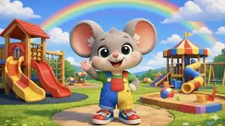 Rainbow Mouse Playtime 🐭🌈 Fun Kids Song & Playground Cartoon 🎵 | RainBow Rhyme Time