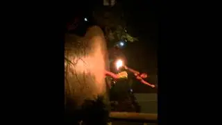 Fire torch dance at TePua Hio Hio's  end of summer luau party
