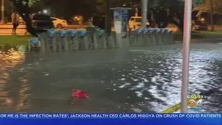 Thursday Night's Rain Caused Street Flooding On Miami Beach