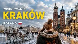 Winter Walk Through Krakow 🇵🇱 | Walking Tour Poland 4K
