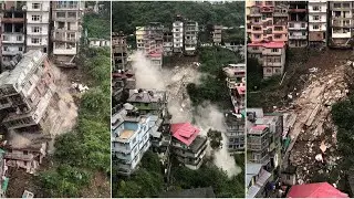UCO Bank Building , Chopal, Shimla Collapsed. Due to 2nd Saturday Closing, Many lifes Saved. 😳