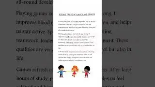 🏏 Value of Games and Sports | Short Essay in Simple English | Class 6&ndash;10