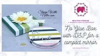 No glue tuck flap box using Stampin&rsquo; Up! Forever Greenery DSP