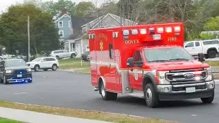 Dover, NH Fire Department Ambulance 2 & Unmarked Durango Police Car Responding