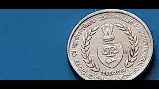 1860..2010. Controller and Auditor general of india.five rupee bross coin