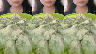 얼음먹방 COATED MATCHA DRY ICE EATING ASMR💚🍵 CRUNCH ICE FOAM ICE 녹차 | Матча | 抹茶