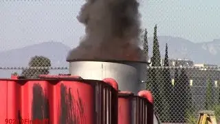 BHFD & LAFD Handle Pump Fire at an Oil Well at Beverly Hills High School