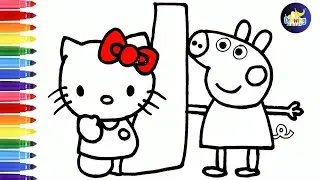 Нарисуйте и раскрасьте встречу Свинки Пеппы и Хелло Китти😹🐷✨Рисунок Свинки Пеппы для детей @dibuj...