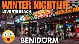 Benidorm - WINTER Night on Levante Beach, Still PACKED or EMPTY? 🤔🍺