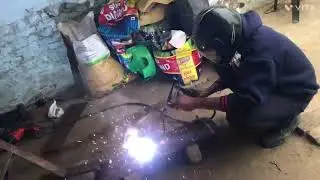 Aaj front plate main bar di welding🚜🔥🙏
