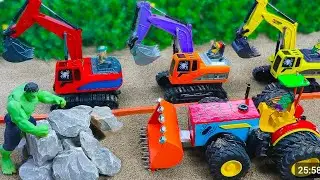 Diy tractor mini Bulldozer to making concrete road | Construction Vehicles, Road Roller !! Rsv Raj