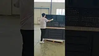 small instruction on wooden surface tool cabinet#garageorganization #tools #toolcabinet