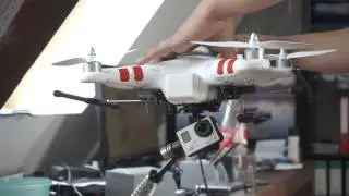 DJI Phanom with RS-Copter retractalbe landing skid - einziehbares Landegestell