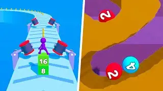 Merge Stack Run 2048 vs Trace Merge - Max Level Gameplay (Part 1)