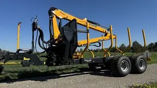 Valtra G125 tractor with Oniar group 1 trailer & 6800 crane with valve block on standing platform