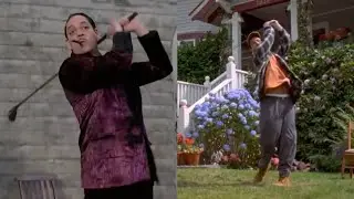 Gomez Addams and Adam Sandler play golf (Addams Family/Happy Gilmore mashup)