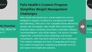 Weekly Roundup - DIGITAL HEALTH - 27 August 2024