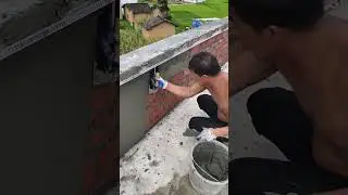 Real shot of the construction site, exterior wall crack-resistant mortar