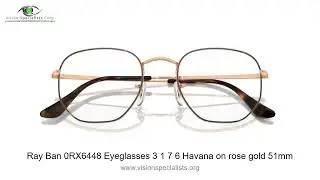 Ray Ban 0RX6448 Eyeglasses 3 1 7 6 Havana on rose gold 51mm