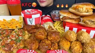 KFC EATING CHALLENGE CHICKEN LEGPIECE,KFC DUNKED CHICKEN,BURGER,FRIES,BIRYANI,COLDCOFFEE,CHIZZA