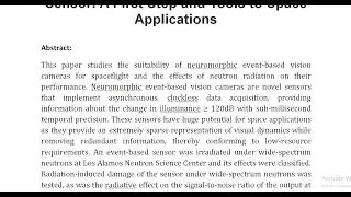 Neutron Induced, Single Event Effects on Neuromorphic Event Based Vision Sensor A First Step and Too