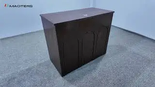 Retro-style solid wood reception desk - Creating an elegant office facade