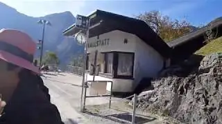 Ride in Austria, way to Hallstatt - train from Steeg Gosau to Hallstatt Bahnhof