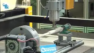 ELECNC 2113 Stone 4 axis router machine rotary device working video