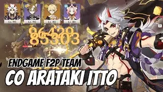 C0 Arataki Itto R5 Whiteblind in F2P Team - Spiral Abyss 2.3 Floor 12 | Genshin Impact
