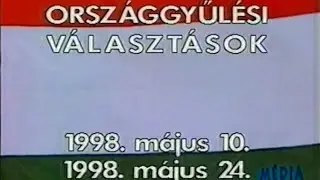 Rtl Klub ajánlóblokk, Választás, Időjárás jelentés, Reklámblokk, MMM műsor bejelentése 1998.04.