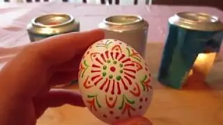 Slovak Easter Eggs decorating with melted crayons, Slovenske Kraslice