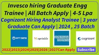 Biggest Drive From Cognizant, Invesco, NTT Data, Sprinklr | 2022, 2023, 2024, 2025, 2026, 2027 Batch
