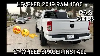 Leveled 2019 Ram 1500 2&rdquo; Mammoth Wheel Spacer Install | Before and After Photos | DIY | Hub Centric