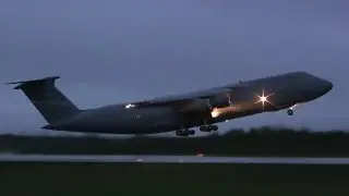 Loud Lockheed C-5A Galaxy Takeoff