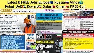 Latest & FREE Jobs Europe🇪🇺 Russia🇷🇺 Africa🌍 Dubai, UAE🇦🇪 Kuwait🇰🇼 Qatar🇶🇦 Oman🇴🇲 FREE Gulf jobs 