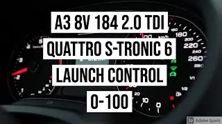 0-100 Audi a3 8v 184ch stronic quattro - launch control