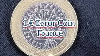 1 Euro Error Coin France 2002 defect = 200&euro; Numismatics Defect Rare
