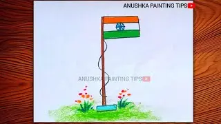 Indian flag drawing