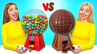 Real Food vs Chocolate Food Challenge | Kitchen War by Choco DO