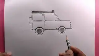 how to draw jeep car easy/jeep car drawing