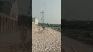 Stone dust spreading on the top of water bound with labour