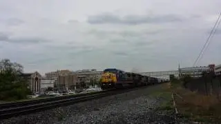 A RARE CSX SD60 IN YN2 TRAILS ON A SOUTHBOUND