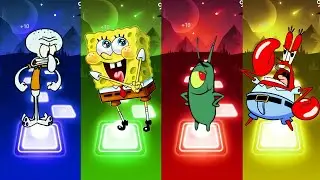 SQUIDWARD 🆚 SPONGEBOB 🆚 PLANKTON 🆚 MR KRABS | Tiles Hop EDM RUSH