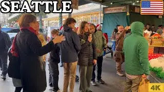 🇺🇸CHRISTMAS 🎄EVE IN SEATTLE  | 4K 60fps ASMR SEATTLE WALKING TOUR🎅✨@Chyfum