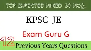 KPSC JE || Civil Engineering || Previous Years Questions Papers Part -1