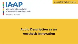 Audio Description as an Aesthetic Innovation