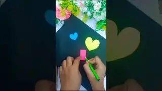 Cutting paper heart❤️🧡💛 #homemadepapercraft #diy #artandcraft #shortvideo #art #craft #paperart
