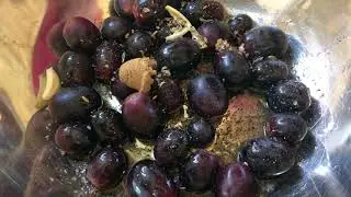 Mozzarella, Grilled Grapes, and Basil